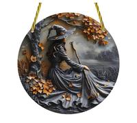 Décorations d'Halloween Witch Academy Ornement à suspendre en acrylique pour fenêtre de maison Pendentif 2D Kjw708 (E, 20 cm)