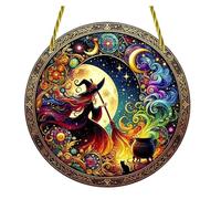 Décorations d'Halloween Witch Academy - Ornement à suspendre en acrylique pour fenêtre de maison - Pendentif 2D à suspendre Kjw708 (C, 20 cm)