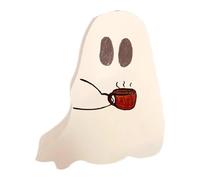 Décorations D'Halloween Wood Ghost - Signes De Fantômes Mignons | Décorations D'Halloween Signe De Table De Décoration De Plateau À Titres Intérieurs | Affichage D'étagère Fantôme En Bois Rustique | A