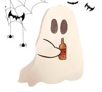Décorations D'Halloween Wood Ghost - Signes De Fantômes Mignons | Décorations D'Halloween Signe De Table De Décoration De Plateau À Titres Intérieurs | Affichage D'étagère Fantôme En Bois Rustique | A