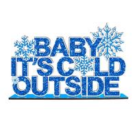 Décorations d'hiver en bois « Baby It's Cold Outside » pour décorations de fête prénatale d'hiver, fête sur le thème de la neige, fête de Noël