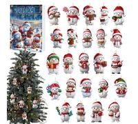 Décorations d'intérieur 2D bonhomme de neige de Noël - Calendrier de l'Avent de vacances de Noël | Calendrier de compte à rebours de 24 jours pour branches d'arbres, rebords de fenêtre, porte murale