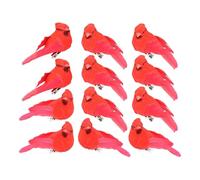 Décorations d'oiseaux | 12 Pièces d'animaux Rouges,avec Clip Métallique Ornements De Noël Rouges en Forme d'oiseaux - pour Jardin, Parc, Arrière-Cour, Branches, Sac