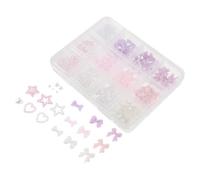 Décorations D'ongles Perles 3d Élégantes Boîte Compartimentée Portable | Perles Plates Demi-rondes à Surface Polie, Accessoires pour Ateliers Nail Art et Usage à Domicile