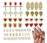 Décorations d'ongles style sy2k, 60 pièces, petites breloques et pierres précieuses pour ongles, accessoires personnalisés, différentes formes, taille moyenne