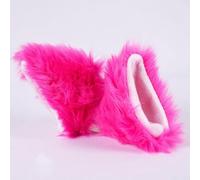 Décorations d'oreilles en peluche en deux pièces pour casques de moto, accessoires pratiques pour améliorer le style du casque avec une construction fiable (rose rouge)