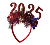 Décorations Du Nouvel An 2025 - Bandeau Ondulé En Tissu De Dentelle | Bandeau De Cheveux Bonne Année Avec Bannières | Fournitures De Fête Du Nouvel An 2025 | Bandes Pour Bonne Année | Ill