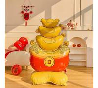 Décorations du Nouvel An chinois 20137 à 155 cm - Grand ballon gonflable en forme de lingots dorés 3D pour festival du printemps, pendaison de crémaillère et décoration de prospérité (lingot doré)