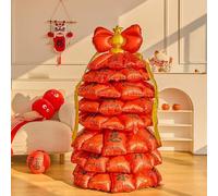 Décorations du Nouvel An chinois 2026-136 cm - Ballon rouge en aluminium - Arbre porte-bonheur géant 3D pour le Nouvel An lunaire et le festival du printemps - Cadeau de prospérité traditionnel