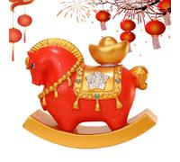 Décorations du Nouvel An chinois 2026 - Figurine de cheval à bascule en résine 7,3 x 3 x 3,5 cm | Décoration de bureau, voiture, bureau, école, café, bibliothèque, salon, table de chevet, festival