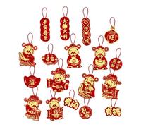 Décorations du Nouvel An Chinois 2026 - Pendentifs de Charmes Mignons - Kit de 18 Pièces de Décorations Chinoises - pour la Maison les Fêtes le Salon et