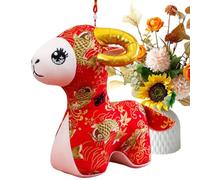 Décorations du Nouvel An chinois Chèvre de bon augure Ornement | Poupée de mouton de 20 cm pour maison, bureau, entrée, salon, chambre à coucher, chambre d'enfant, bureau, étagère