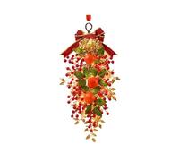 Décorations du Nouvel an Chinois Pendentif, Pendentif Fruit de Fortune, décoration d'entrée for l'année du Cheval 2026, fête Printemps, Multicolore(Glowingredfruitandgreenleaves)