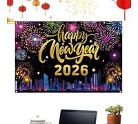Décorations du Nouvel An | Grande affiche en tissu, présentoir de pour 2026, pour intérieur et extérieur, maison, jardin, école, bureau, ferme, de boîte photo