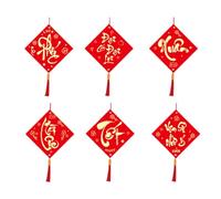 Décorations Du Nouvel An , Lot De 6 Pièces Vietnamien 2026, Ornements en Papier Thème Rouge et Or, Pour Fête, Maison, Bureau, Entrée, Arbre, Mur, Fenêtre,