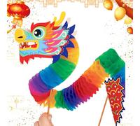 Décorations du Nouvel An lunaire - Dragon en papier créatif fait à la main - Décoration du dragon - Kits de marionnettes lunaires pour le festival du printemps et la décoration d'intérieur