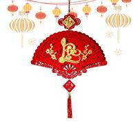 Décorations du Nouvel An lunaire - Pendentif de l'année du cheval vietnamien, chinois porte-bonheur 2026, festival du printemps rouge et doré | Pour maison, bureau, voiture, porte, mur, fenêtre