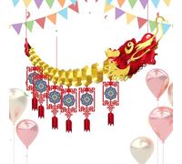 Décorations du Nouvel An lunaire, toile de fond pour la fête du printemps | Ensemble de décoration de toile de fond pour photographie créative Dragon Année Dragon | Bannière de de photographie