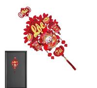 Décorations du Nouvel An Lune, Décorations du Nouvel An Chinois, Fu 2025 Couplet Chinois Couplet de Printemps Vietnamien | Knot Home Decor Bannière Rouge Fête du Printemps pour Porte et