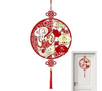 Décorations du Nouvel an - Pendentif de l'année du Cheval vietnamien Chinois 2026, Festival du Printemps Rouge et doré | pour Maison, Bureau, Voiture, Porte, Mur, fenêtre