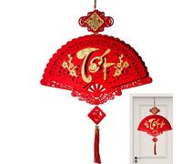Décorations du Nouvel an Vietnamien 2025, Décoration À Suspendre avec Pompons De Bénédiction Vietnamienne pour La Fête du Printemps, Décoration du Nouvel an, Décoration Rouge du Nouvel