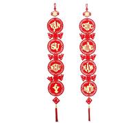 Décorations du Nouvel An vietnamien, couplet de pompons rouges pour mur, ornements orientaux porte-bonheur pour le Nouvel An lunaire