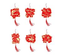 Décorations du Nouvel An vietnamien - Décoration fortune vietnamienne | Lot de 6 pendentifs d'arbre | Pendentifs porte-bonheur | Pendentif du Nouvel An vietnamien | Soucoupes de pour