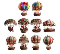 Décorations du Père Noël - 10 Pièces Décorations de Noël Amusantes 2D,Ornements d'arbre Père Montgolfière,pour Intérieur Extérieur Maison Fête Fenêtre Mur Porte Jardin Cour Porche Escaliers