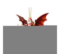Décorations Du Père Noël Décoration 2D du Père Noël sur Dragon Volant | Ornement pour Sapin de Noël Pour Décoration de Fêtes pour Maison Mur Fenêtre Sac à Dos Célébration Hiver Affichage