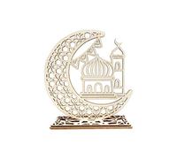 Décorations du Ramadan, Ornements légers de Bougies de Lune en Bois Musulman, Lampe décorative en Bois Naturel Eid Mubarak décor pour Les fêtes en Plein air intérieures