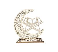 Décorations du Ramadan, Ornements légers de Bougies de Lune en Bois Musulman, Lampe décorative en Bois Naturel Eid Mubarak décor pour Les fêtes en Plein air intérieures