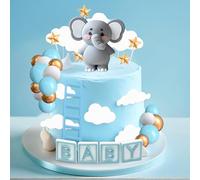 décorations éléphant boules pour gâteau fête anniversaire bébé garçon