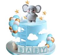 décorations éléphant boules pour gâteau fête anniversaire bébé garçon révélation baby shower