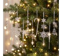 Décorations en acrylique transparent en forme de flocon de neige