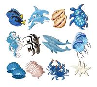 Décorations en bois pour arbres de plage, ornements d'été en bois, décoration d'été de plage en bois, ornements en bois de plage d'été avec surfaces lisses pour fenêtres, cheminées, p