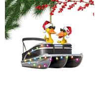 Décorations en forme de canard pour sapin de Noël - Pendentif en forme de ponton de canard | Décoration de sapin de Noël 2D en acrylique drôle à suspendre pour sapin de Noël