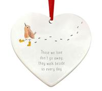 Décorations en forme de cœur de Noël, ornements en forme d'amour pour sapin de Noël, pendentif à suspendre, motivant - Ceux que nous aimons ne s'en vont pas, ils vont à côté de nous les jours