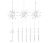 Décorations en forme de flocon de neige | Ensemble de décorations festives en acrylique 3D | Décoration flocon de neige à suspendre pour fête, chambre, couloir, terrasse, vacances, intérieur, festival