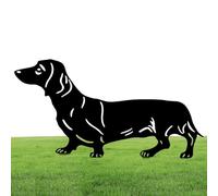 Décorations en métal de cul de dachshund, panneau de bassoto en métal avec, cour extérieure noire | Sculpture de jardin de taille moyenne avec finition résistante aux int