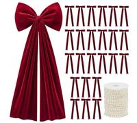 Décorations en nœuds pour sapin de Noël Accent décoratif saisonnier et | Ornements Décoratifs Sapin De Noël pour maison salon balcon entrée école fête Rouge