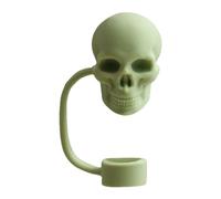 Décorations en paille en forme de crâne pour gobelets | Housse de paille en silicone en forme de squelette - Décorations d'Halloween mignonnes têtes de squelette pour 10 mm