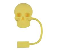 Décorations en paille en forme de crâne pour gobelets, housse en silicone en forme de squelette - Décorations d'Halloween mignonnes têtes de squelette pour 10 mm