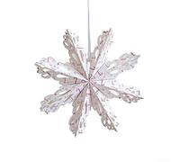 Décorations en papier origami à suspendre pour Noël, décorations en papier avec motifs sculptés uniques, conçues pour un rangement réutilisable et compact (30 cm, blanc rouge)