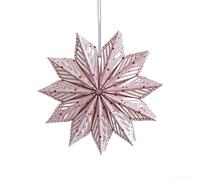 Décorations en papier origami à suspendre pour sapin de Noël et fêtes - Amélioration de l'ambiance festive avec des créations traditionnelles en papier (30 cm, rose)