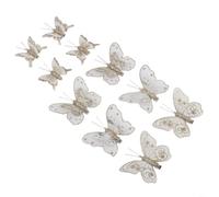Décorations en plastique en forme de papillon pour arbre à paillettes (doré
