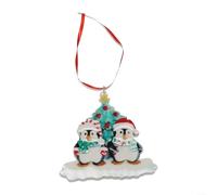 Décorations en résine sur le thème du pingouin pour sapin de Noël, tailles familiales 2 à 7, décorations à suspendre avec finition brillante pour décoration de vacances (famille de 2)