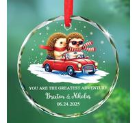 Décorations en verre « You are The Greatest Adventure » 2025, décoration personnalisée en verre avec noms et date, souvenirs de Noël « Our Adventure Together »
