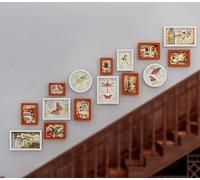 Décorations, Ensemble 15 Cadres Photo Collage Mural galerie - Cadre d'affichage Photo Collage Rond et rectangulaire, Mur Photo Mode Moderne, arrière-Plan créatif Restaurant d'escaliers Salon