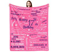 Décorations et cadeaux de 17e anniversaire pour filles - Couverture joyeux anniversaire pour filles de 17 ans (fille, petite-fille, sœur)