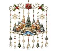 Décorations et ornements de fenêtre peints à l'acrylique de Noël (Style 1) | Pendentifs Père Noël en cristal peint - des décorations de fenêtre qui créent une ambiance festive